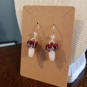 Artisan Pink Acorn Dangle Earrings